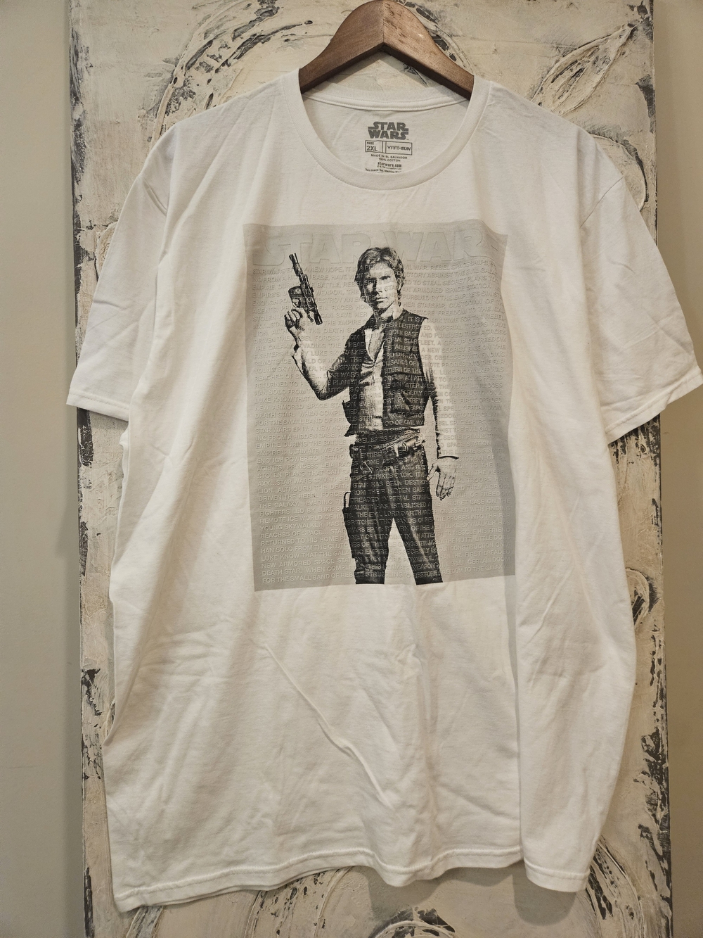Star Wars White Han Solo Photo-Print Short Sleeve Tee